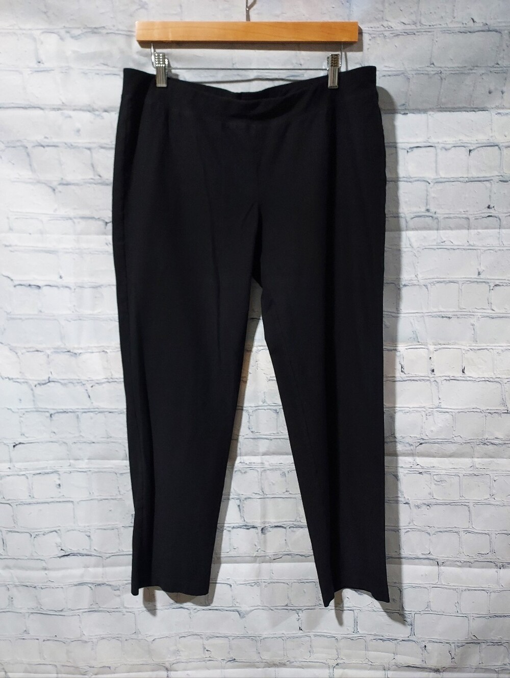 Eileen Fisher L Pants Black Minimalist Minimal Capsule Office Career Stretch